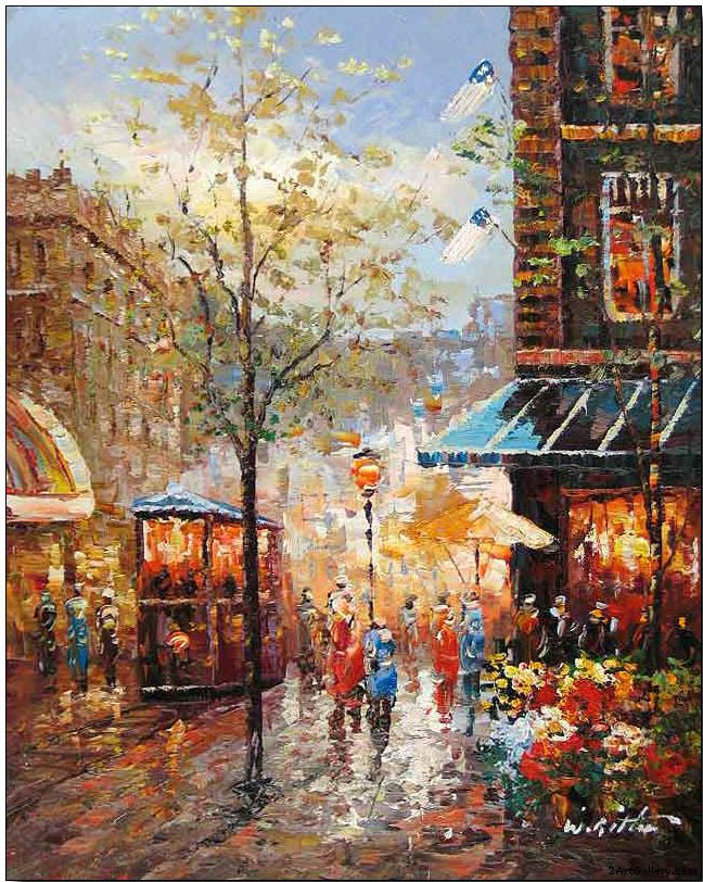 Cities oil painting