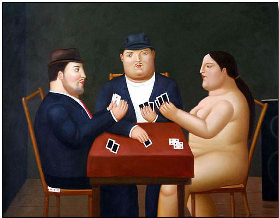 Fat person oil painting