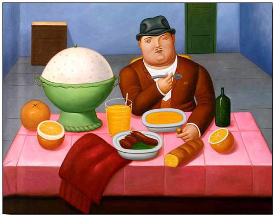 Fat person oil painting