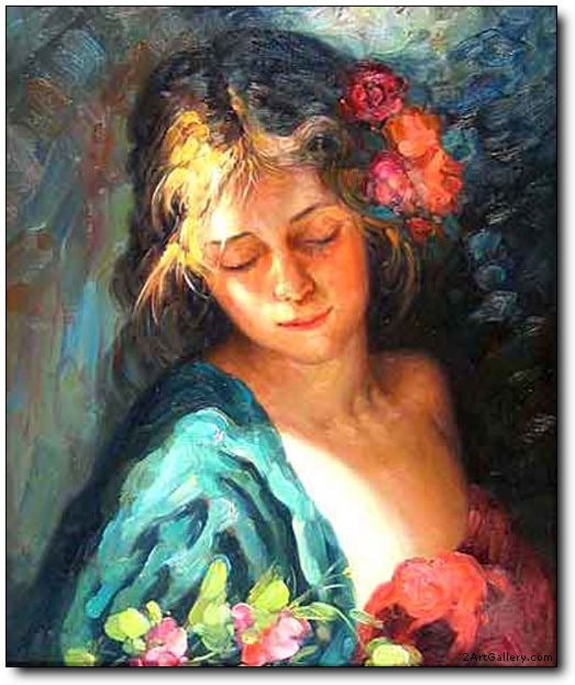 Woman oil painting