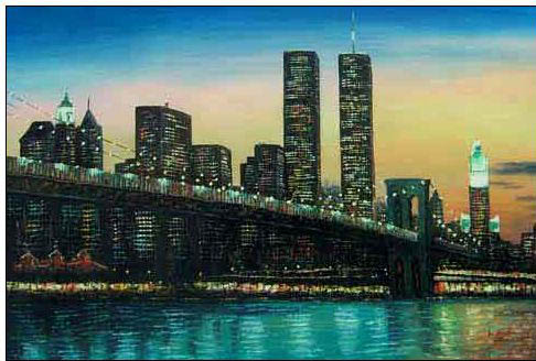 Cities oil painting