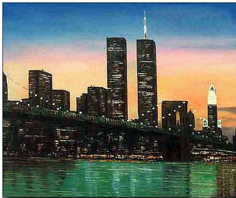 Cities oil painting