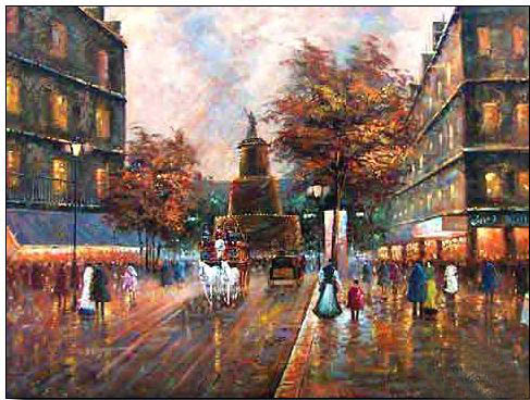 Cities oil painting