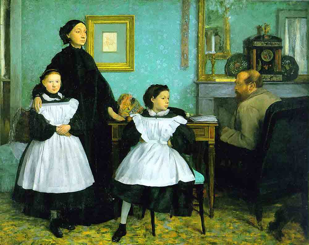 Family oil painting