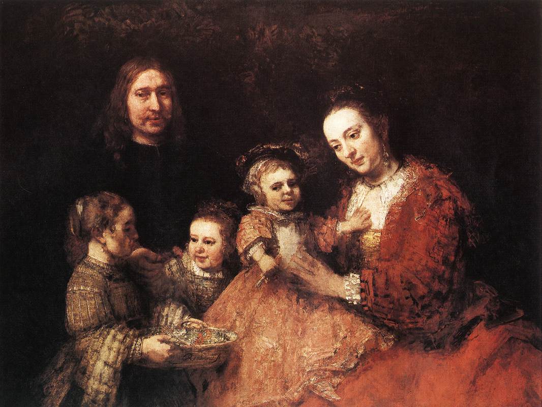Family oil painting