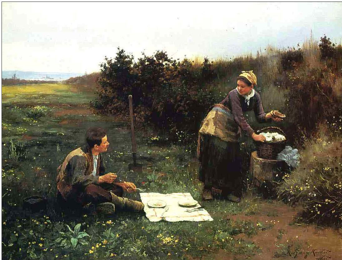 Farming oil painting