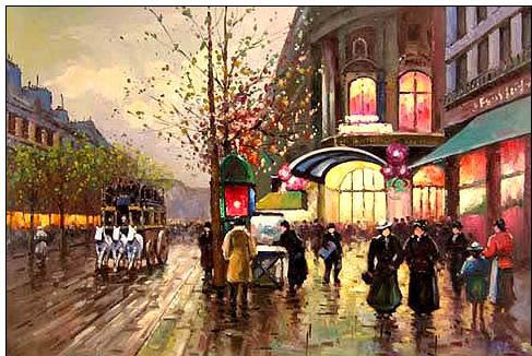 Cities oil painting