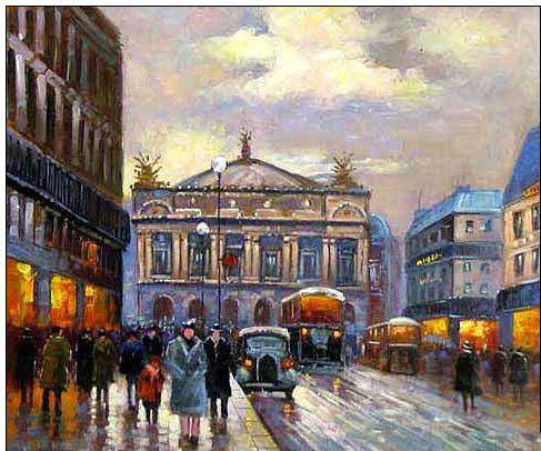 Cities oil painting