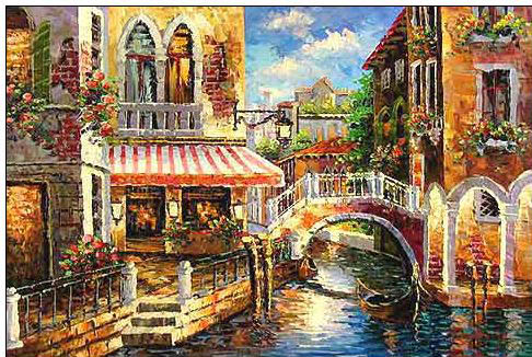 Cities oil painting