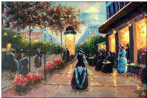 Cities oil painting