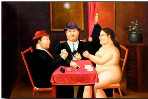 Fat person oil painting