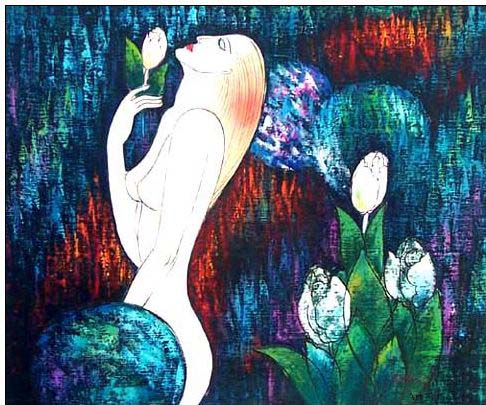 Nude oil painting