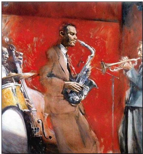 Jazz oil painting