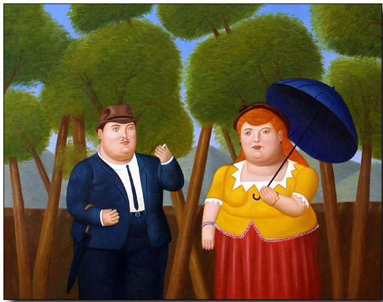 Fat person oil painting