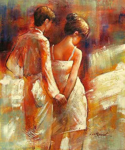 Romantic oil painting