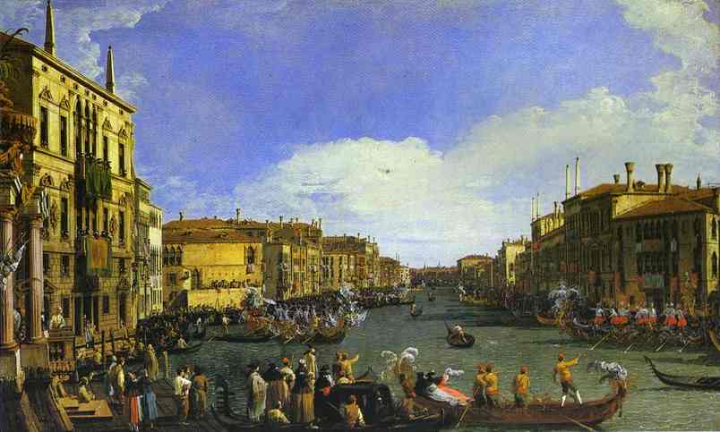 Oil painting:A Regatta on the Grand Canal. c. 1732