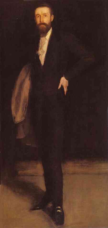 Oil painting:Arrangement in Black: Portrait of F. R. Leyland. 1870