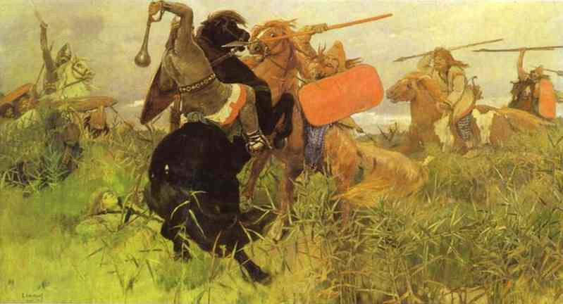 Oil painting:Battle of Slavs and Scythians. 1881