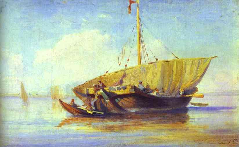 Oil painting:Boat. 1870