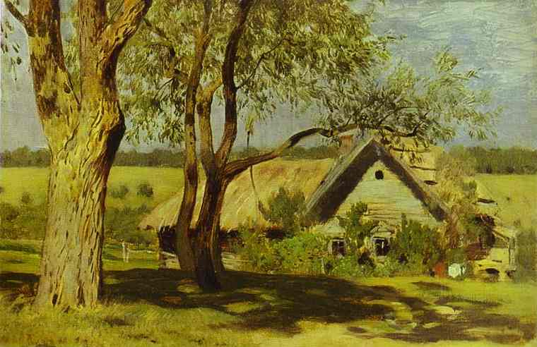 Oil painting:House with Broom-Trees. Study. 1880