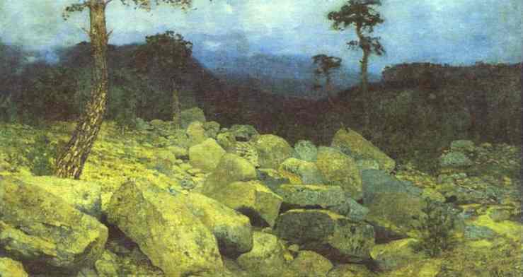 Oil painting:In the Mountains in the Crimea. 1886