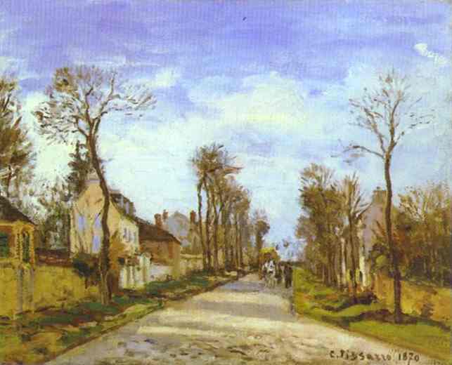 Oil painting:La Route de Versailles a Louveciennes. 1870