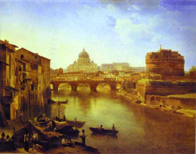 Oil painting:New Rome. The Castle of the Holy Angel. 1823