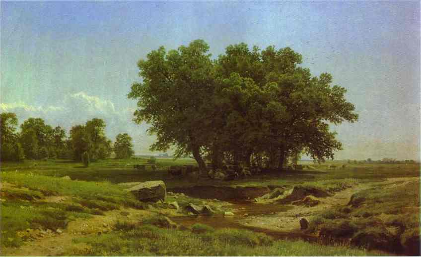 Oil painting:Oak-Trees. 1886