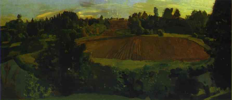 Oil painting:Ploughland. 1900