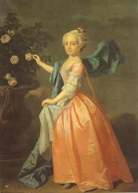 Oil painting:Portrait of Agnes Murray Kynnynmond. 1739
