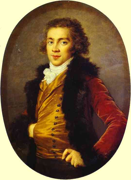 Oil painting:Portrait of Baron Grigory Alexandrovich Stroganoff (1770-1857). 1793.