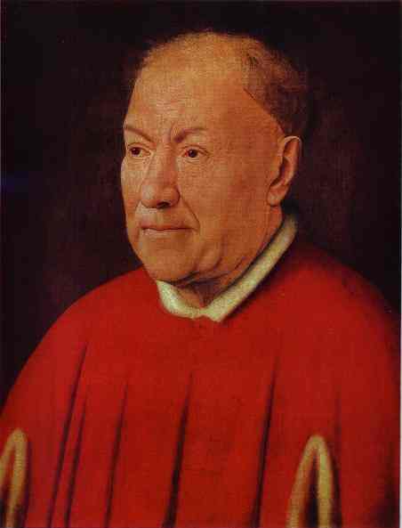 Oil painting:Portrait of Cardinal Nicola Albergati. c.1432