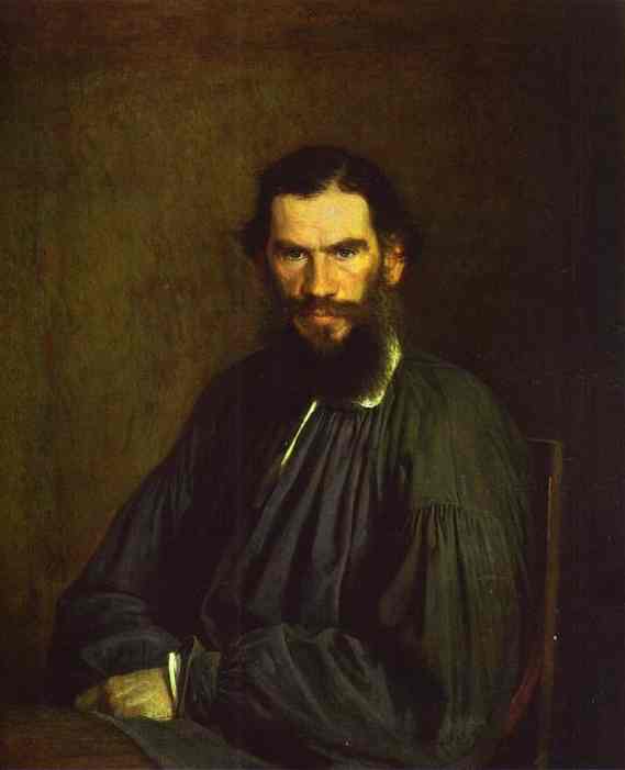 Oil painting:Portrait of Leo Tolstoy. 1873