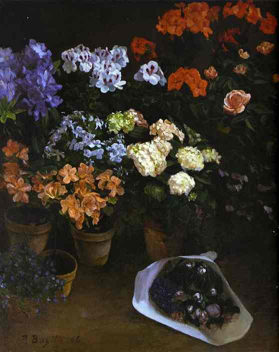 Oil painting:Study of Flowers. 1866
