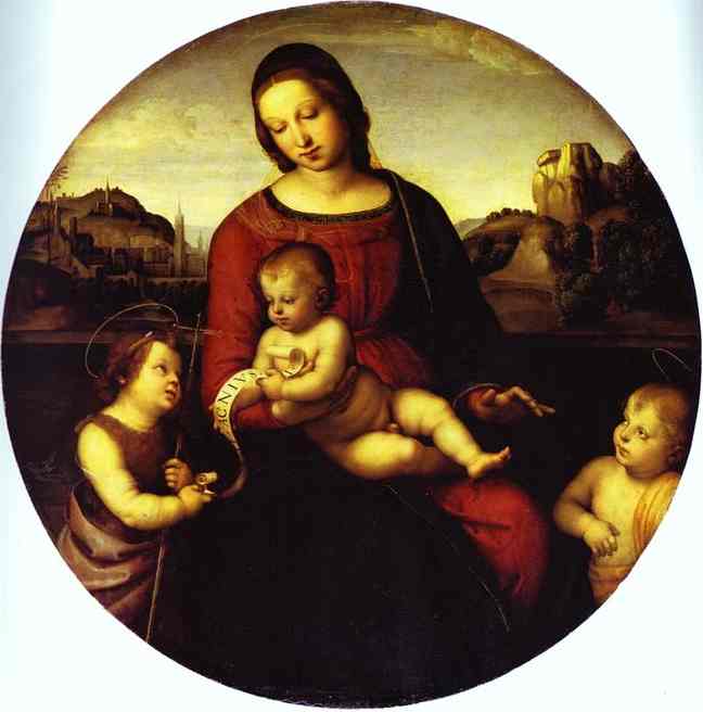 Oil painting:Terranuova Madonna. c.1505