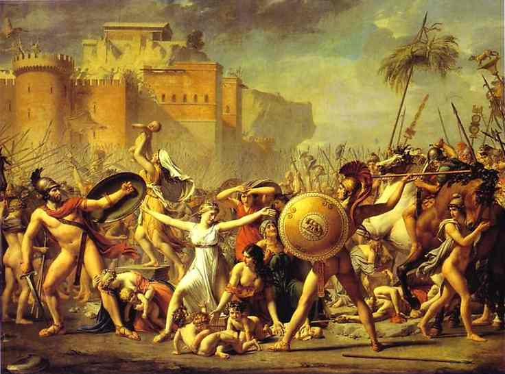 Oil painting:The Intervention of the Sabine Women. 1799