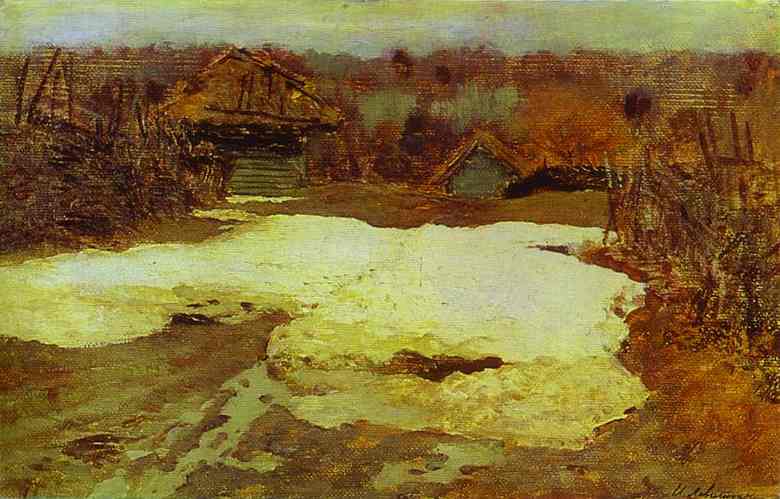 Oil painting:The Last Snow. Savvina Sloboda. Study. 1884