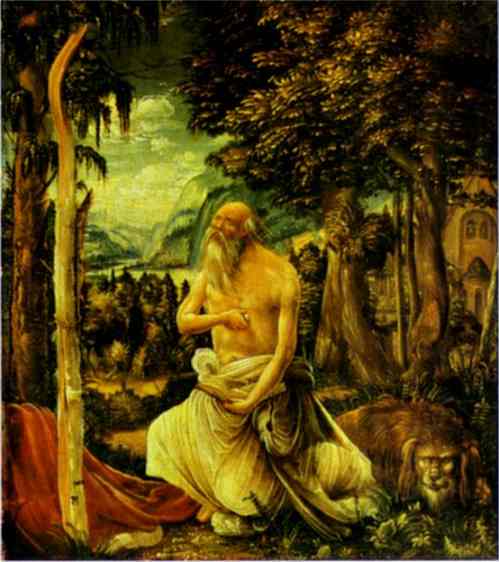 Oil painting:The Penitence of St. Jerome. 1507