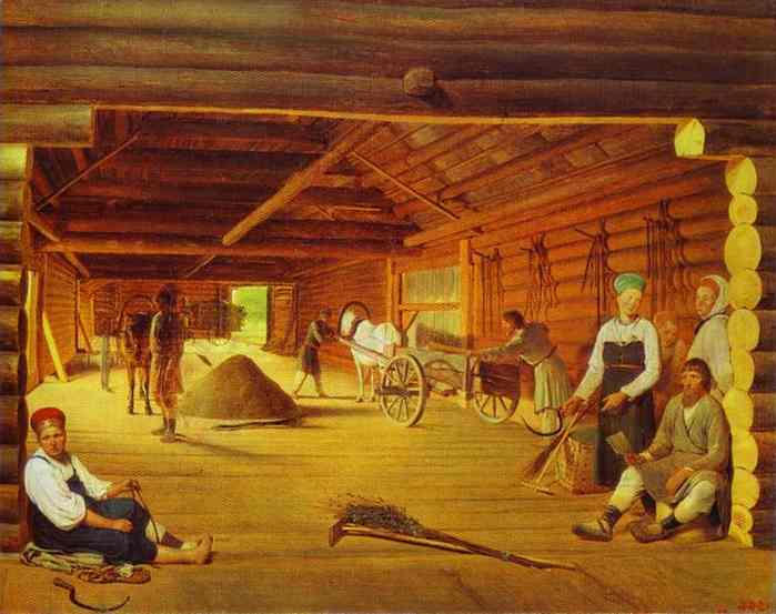 Oil painting:Threshing-Floor. 1821