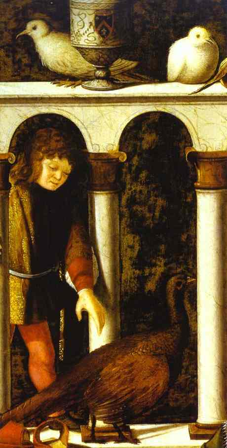 Oil painting:Two Court Ladies. Detail. ca 1490