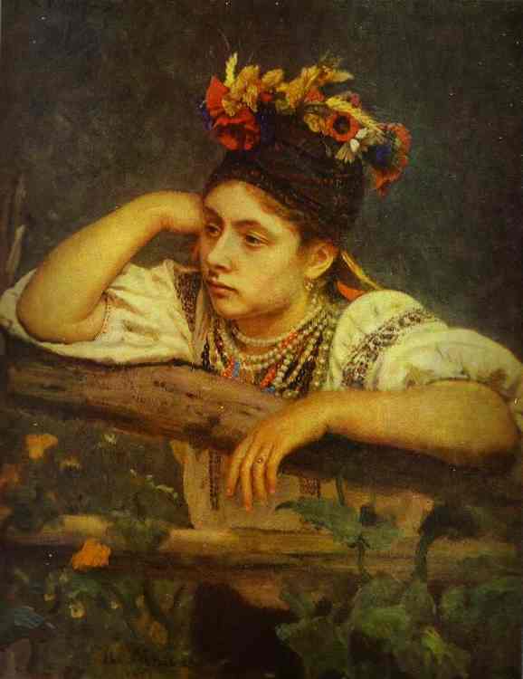 Oil painting:Ukranian Girl. 1875