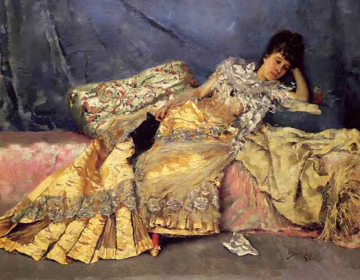 Oil painting for sale:Lady On A Pink Divan, 1877