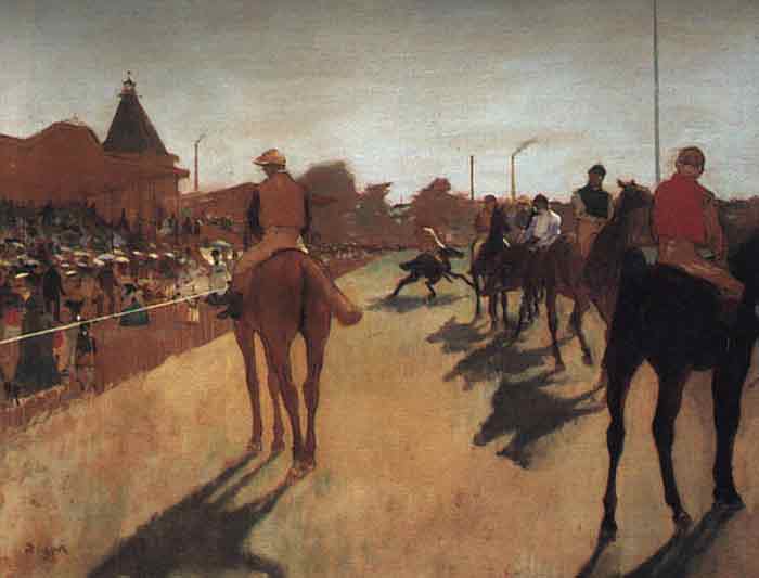 Oil painting for sale:Racehorses in Front of the Grandstand, 1866-1868