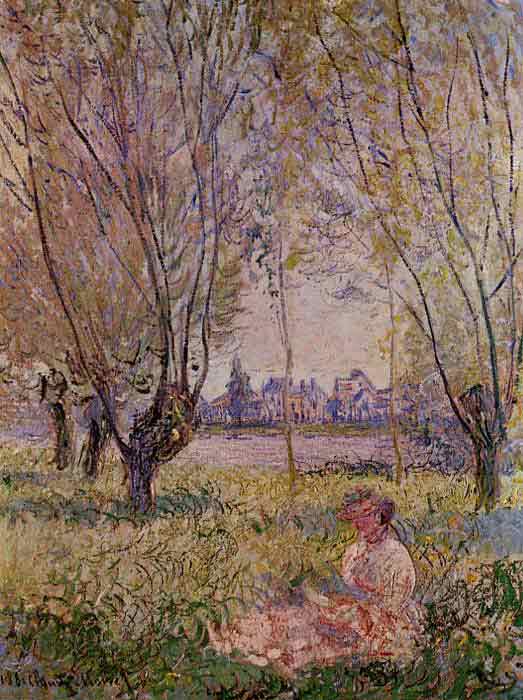 Oil painting for sale:Woman Sitting under the Willows , 1880