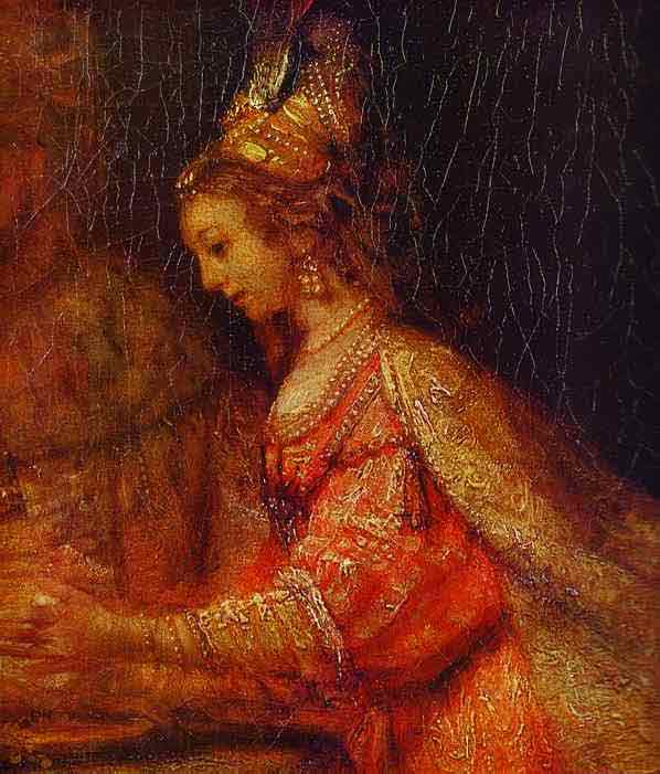 Esther. Detail of Assuerus, Haman and Esther. 1660