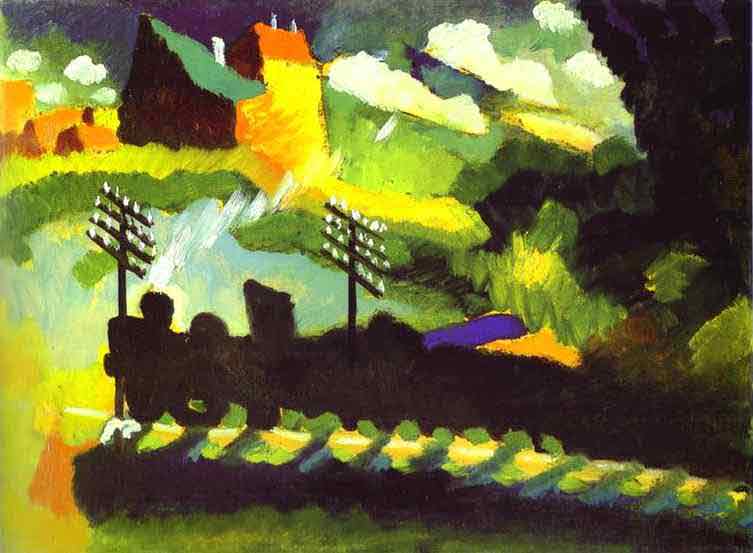 Murnau-View with Railroad and Castle. 1909