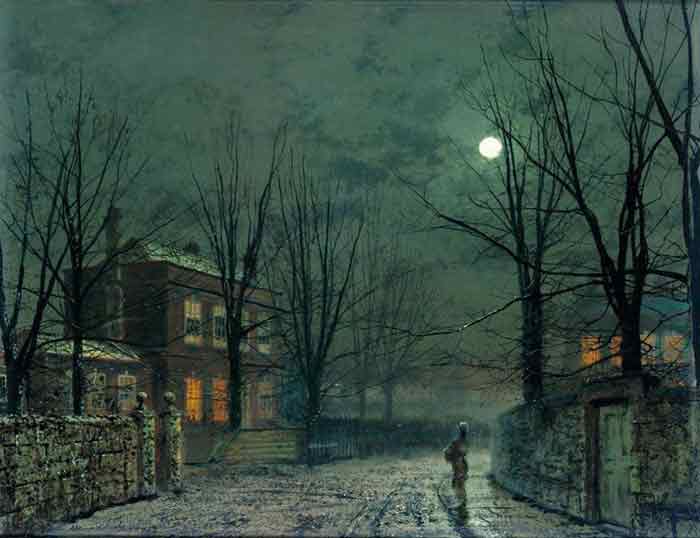 Oil painting for sale:The Old Hall Under Moonlight, 1882