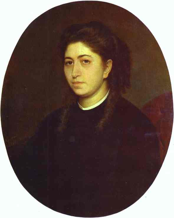 Oil painting:Portrait of a Young Woman Dressed in Black Velvet. 1863