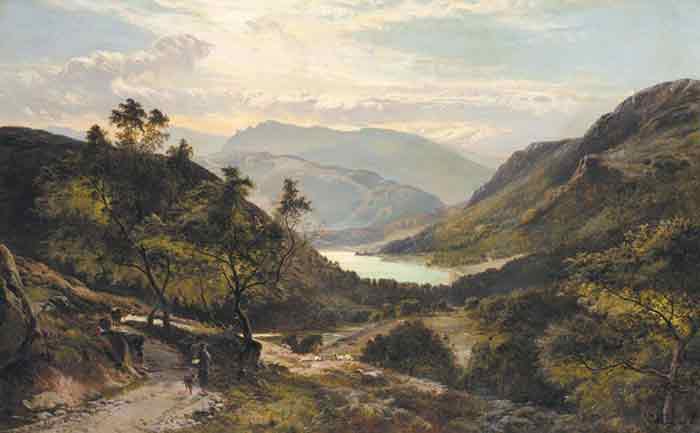 Oil painting for sale:The Path Down to the Lake, North Wales, 1878
