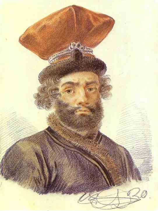 Oil painting:Portrait of a Cabman. 1820